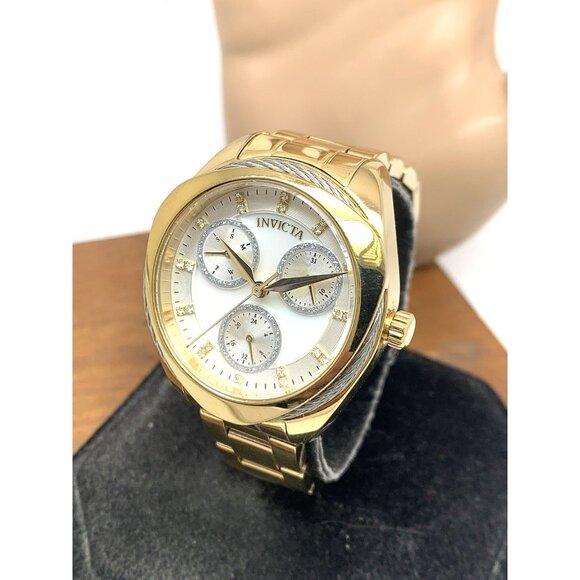 Invicta Women's Watch Bolt 31996 Quartz Mother of Pearl Gold Steel 35mm Case - Picture 1 of 14